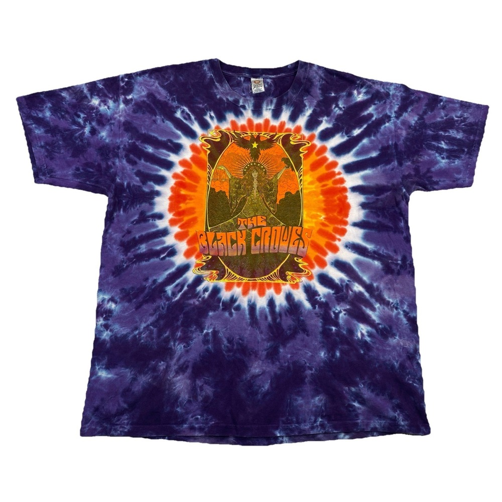 The Black Crowes Men's XL Band 2006 Tour T-Shirt Purple Tie Dye‎ Sun Dog